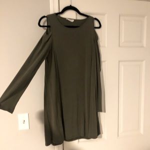 Olive Green, Cold Shoulder Dress, Size M